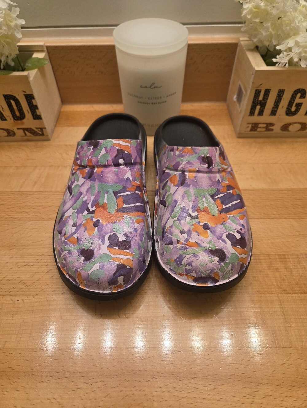 OOFOS OOclog Limited Edition Recovery Clogs Bellini Splash Watercolor Women's 8 - Picture 2 of 8